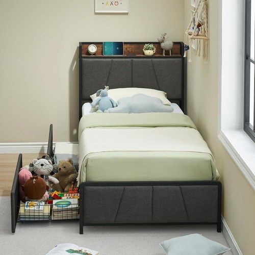 Twin size bed frame with - frame,